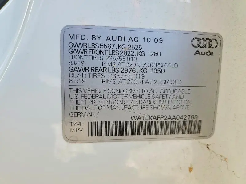 2010 AUDI Q5 PREMIUM PLUS  