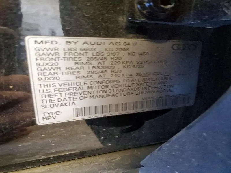 2017 AUDI Q7 PREMIUM PLUS  