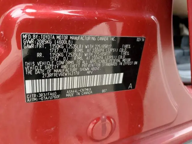 2014 TOYOTA RAV4 XLE  