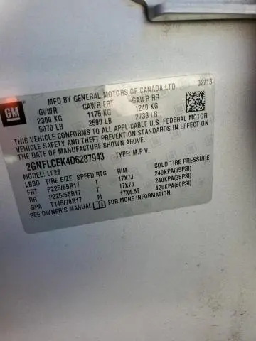 2013 CHEVROLET EQUINOX LS  