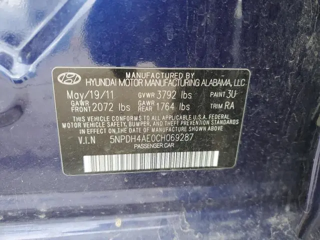 2012 HYUNDAI ELANTRA GLS