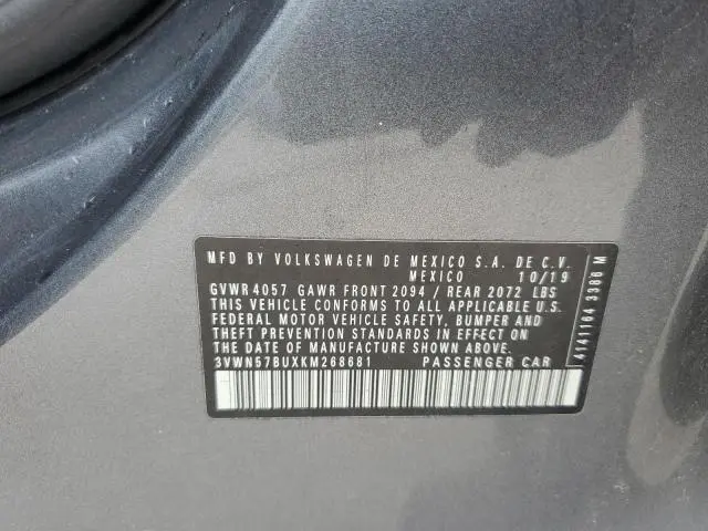 2019 VOLKSWAGEN JETTA S  