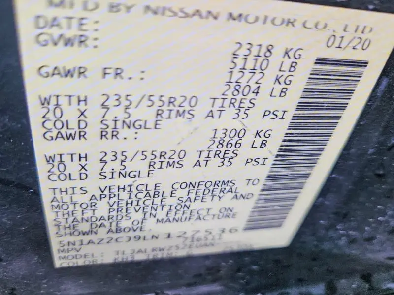 2020 NISSAN MURANO SL  