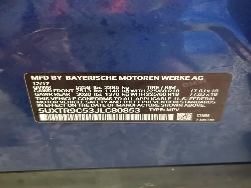2018 BMW X3 XDRIVE30I  