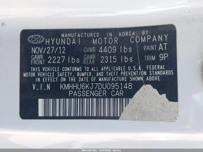 2013 HYUNDAI GENESIS 3.8 TRACK