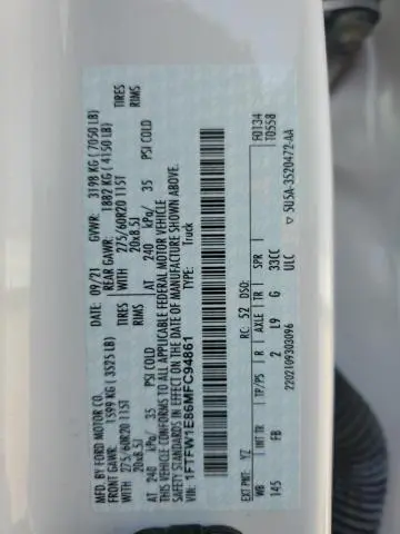 2021 FORD F150 SUPERCREW  