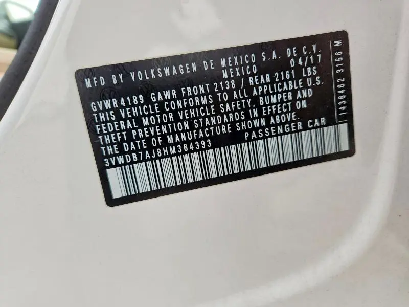 2017 VOLKSWAGEN JETTA SE  