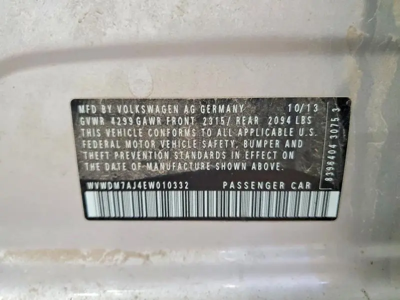 2014 VOLKSWAGEN GOLF   