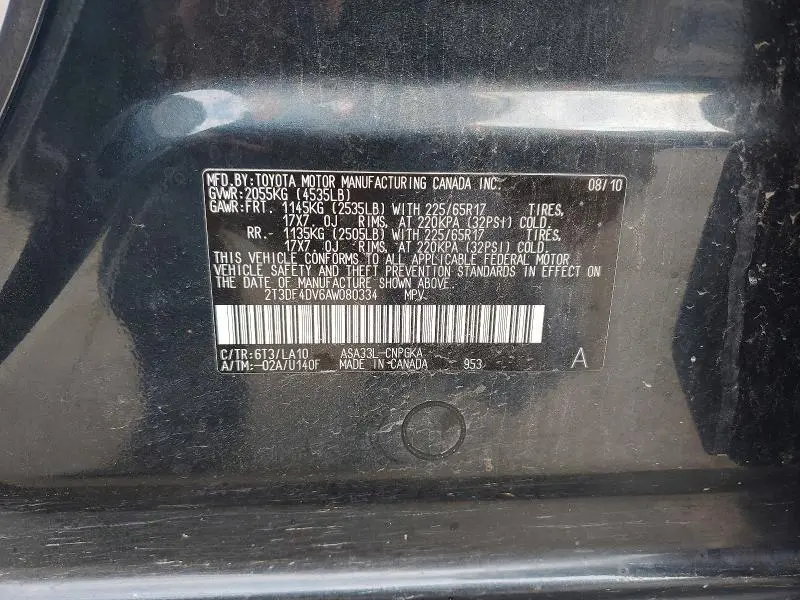 2010 TOYOTA RAV4 LIMITED  