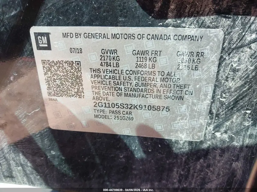 2019 CHEVROLET IMPALA PREMIER