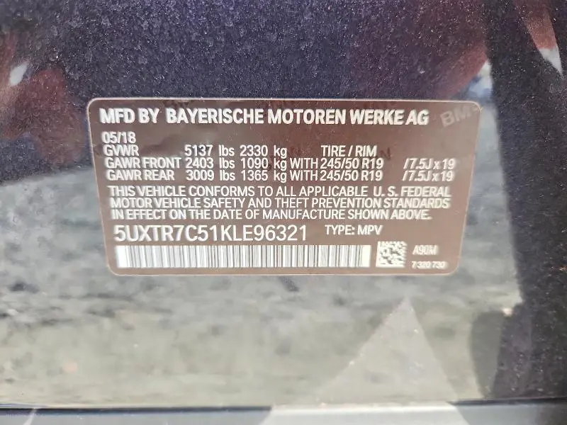 2019 BMW X3 SDRIVE30I  