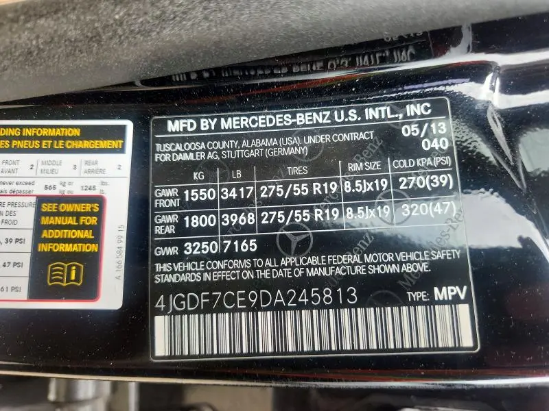 2013 MERCEDES-BENZ GL 450 4MATIC  