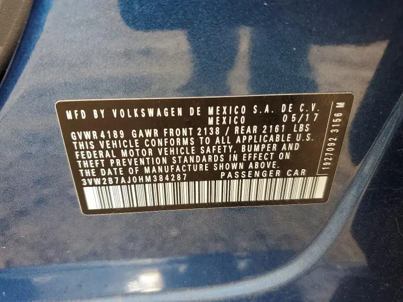 2017 VOLKSWAGEN JETTA S  