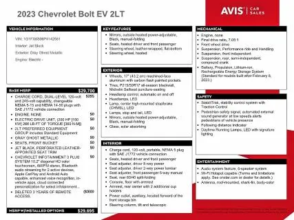 2023 CHEVROLET BOLT EV 2LT  