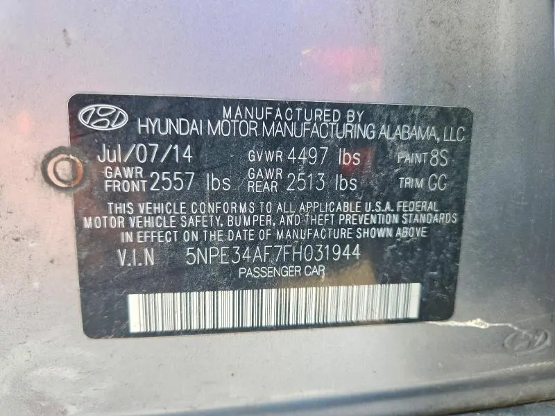 2015 HYUNDAI SONATA SPORT  