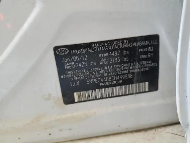 2012 HYUNDAI SONATA SE  