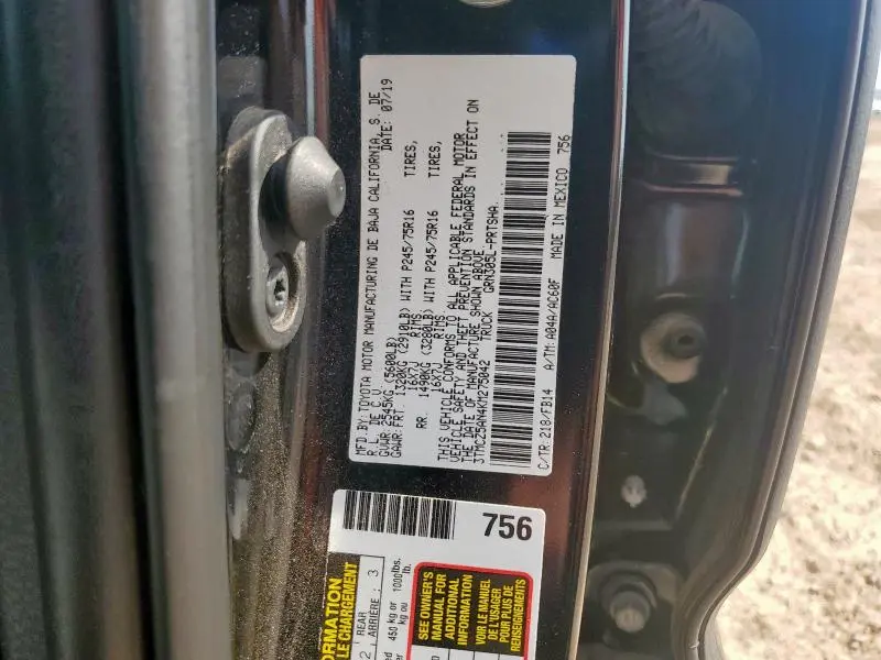 2019 TOYOTA TACOMA DOUBLE CAB  