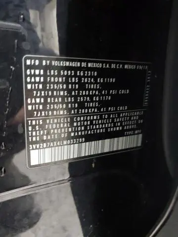 2020 VOLKSWAGEN TIGUAN SE  