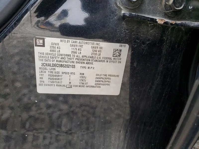 2011 CHEVROLET EQUINOX LT  