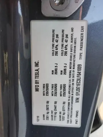 2020 TESLA MODEL 3 