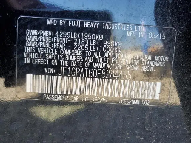 2015 SUBARU IMPREZA SPORT  