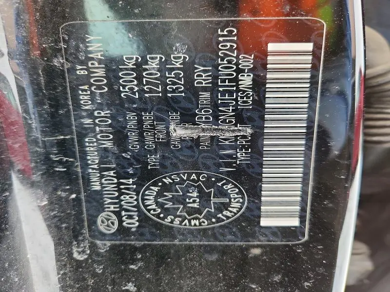 2015 HYUNDAI GENESIS 3.8L  