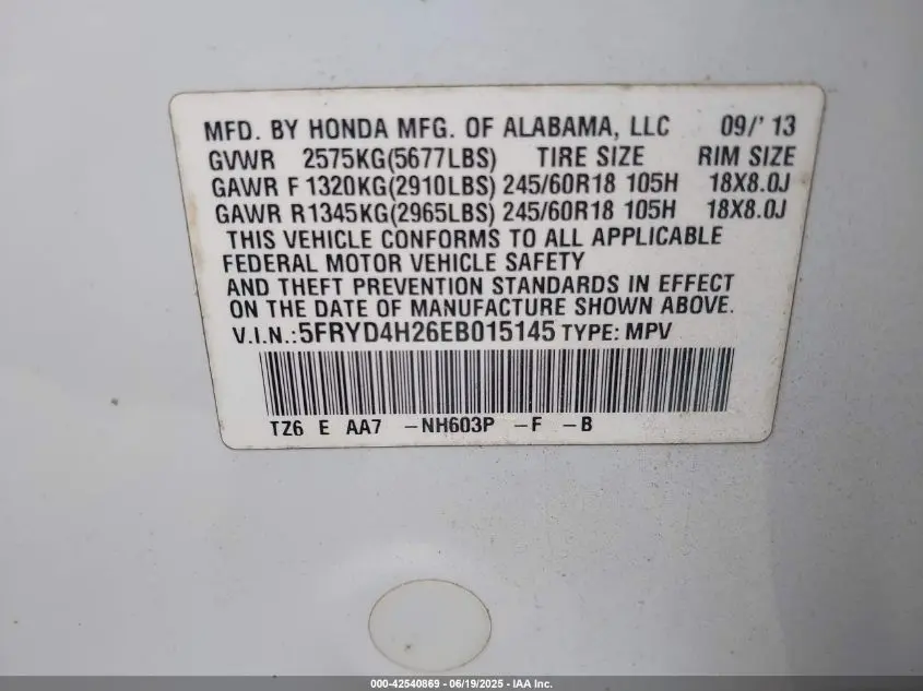 2014 ACURA MDX  
