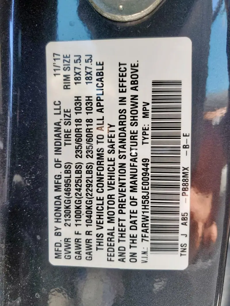 2018 HONDA CR-V EX  