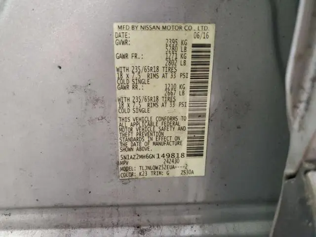 2016 NISSAN MURANO S  