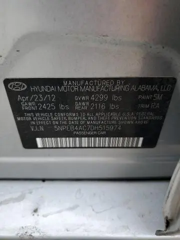 2013 HYUNDAI SONATA GLS  