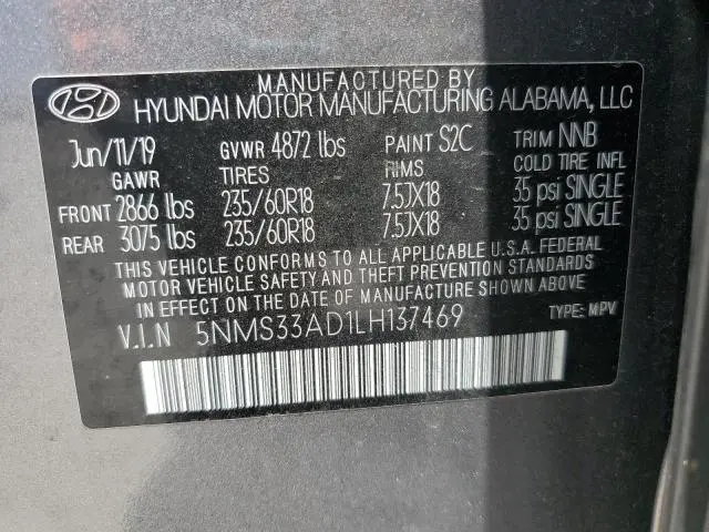 2020 HYUNDAI SANTA FE SEL  