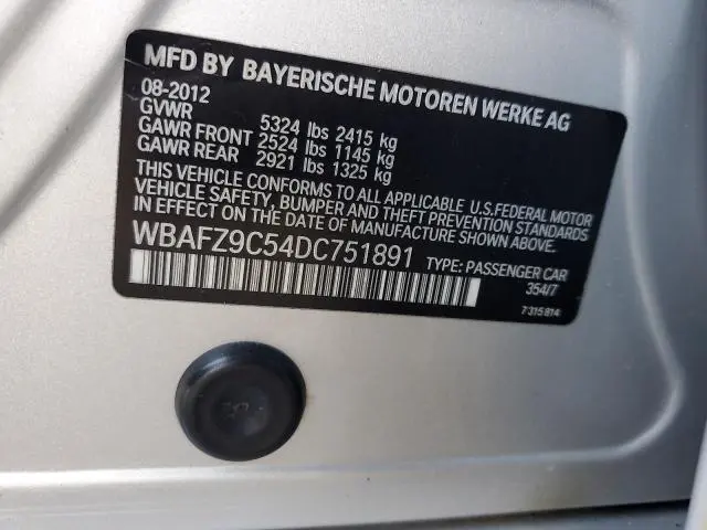 2013 BMW 535 I HYBRID  