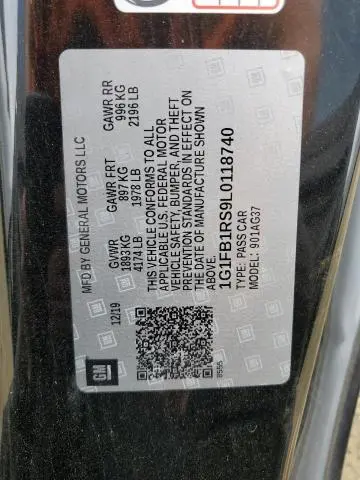 2020 CHEVROLET CAMARO LS