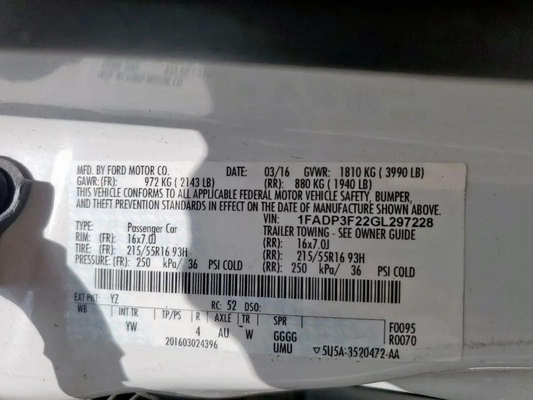 2016 FORD FOCUS SE  