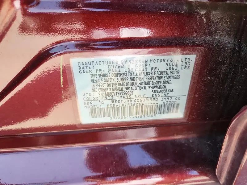 2022 NISSAN SENTRA SV  