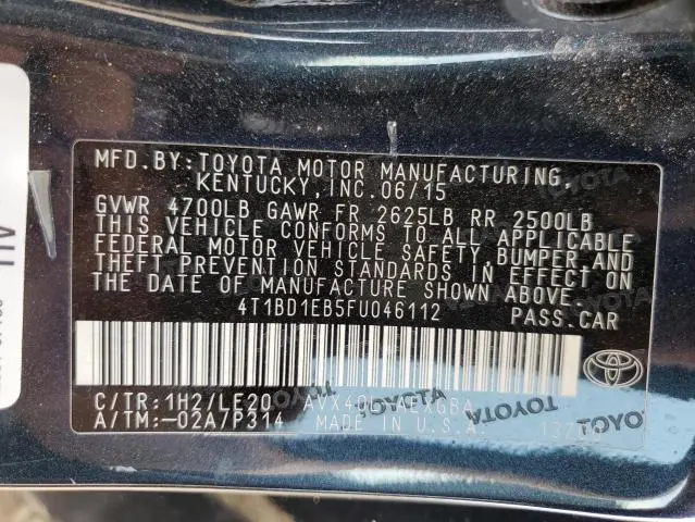 2015 TOYOTA AVALON HYBRID  