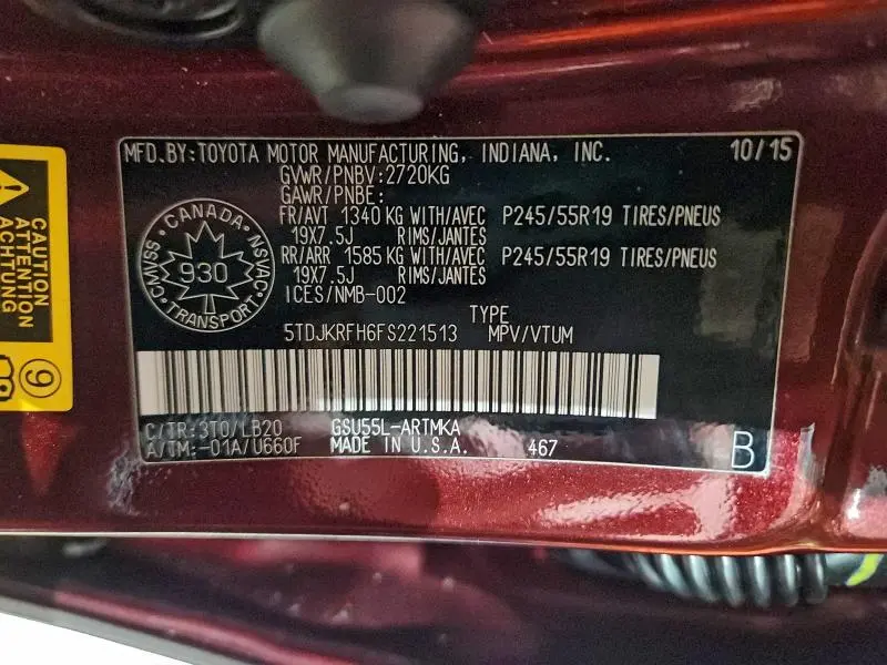 2015 TOYOTA HIGHLANDER XLE  