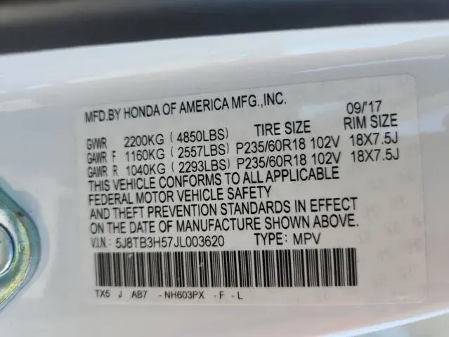 2018 ACURA RDX TECHNOLOGY  