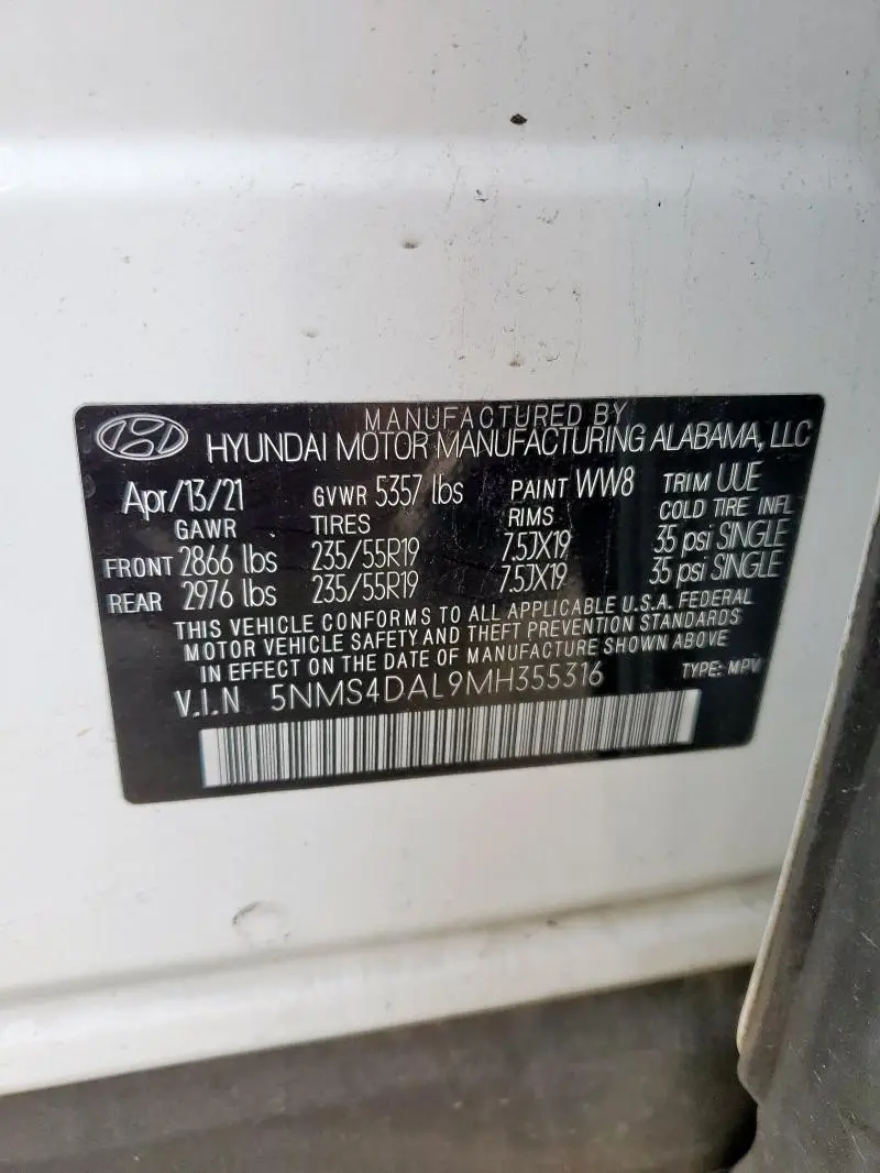 2021 HYUNDAI SANTA FE LIMITED  
