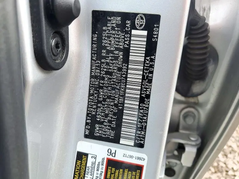 2014 TOYOTA CAMRY L  