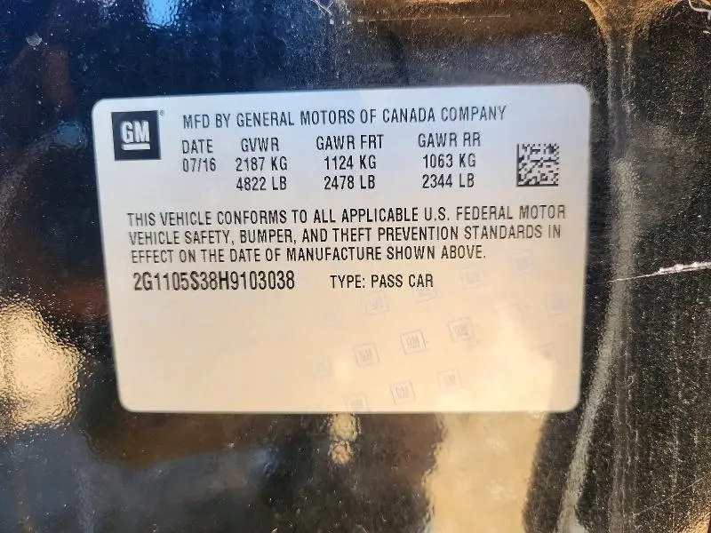 2017 CHEVROLET IMPALA LT  