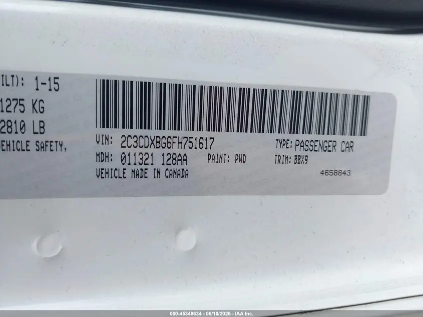 2015 DODGE CHARGER SE