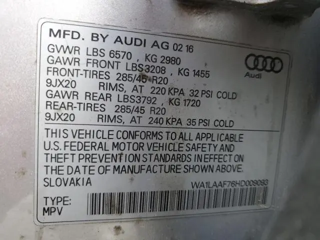 2017 AUDI Q7 PREMIUM PLUS  