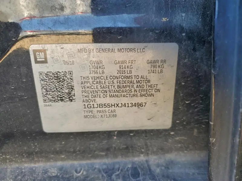 2018 CHEVROLET SONIC LS  