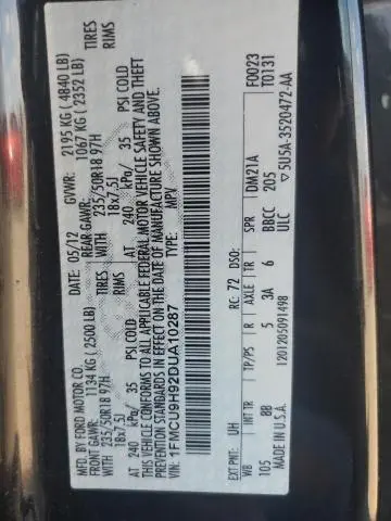 2013 FORD ESCAPE SEL