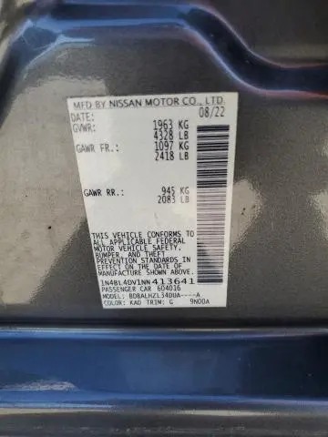 2022 NISS ALTIMA SR   