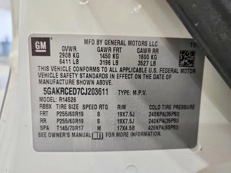 2012 BUICK ENCLAVE   