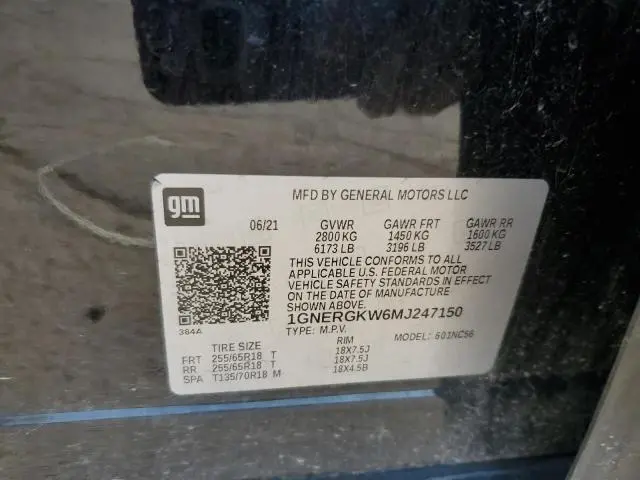 2021 CHEVROLET TRAVERSE LT  