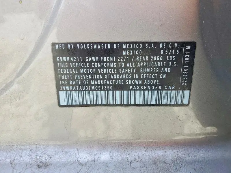 2015 VOLKSWAGEN GOLF TDI  