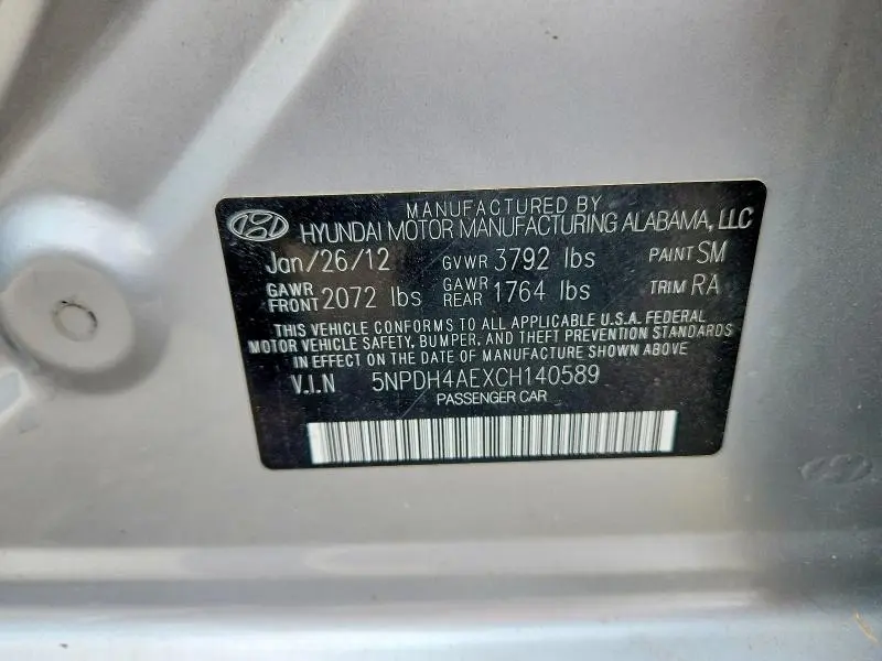 2012 HYUNDAI ELANTRA GLS  